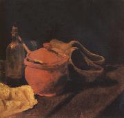 Still life with Earthenware,Bottle and Clogs (nn04) Vincent Van Gogh